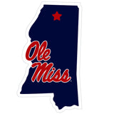 Mississippi Rebels Home State 11 Inch Magnet - Siskiyou Buckle