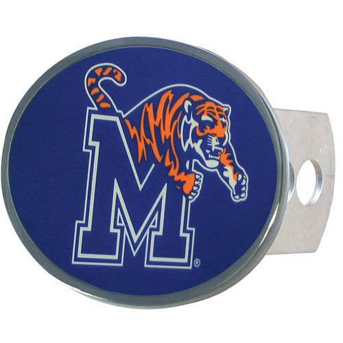 Memphis Tigers Oval Metal Hitch Cover Class II and III - Siskiyou Buckle
