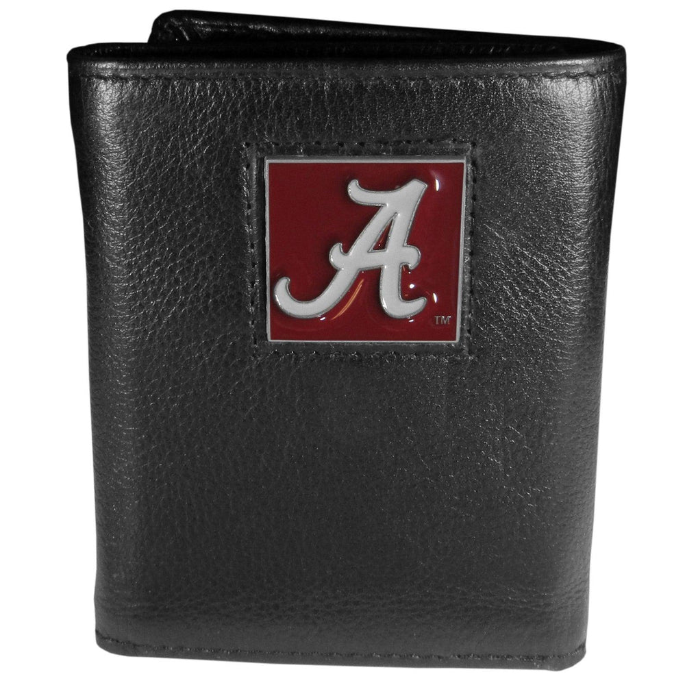 Alabama Crimson Tide Deluxe Leather Tri-fold Wallet Packaged in Gift Box - Siskiyou Buckle