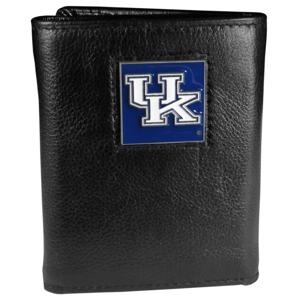 Kentucky Wildcats Deluxe Leather Tri-fold Wallet Packaged in Gift Box - Siskiyou Buckle