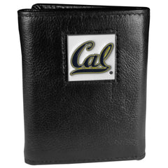Cal Berkeley Bears Deluxe Leather Tri-fold Wallet Packaged in Gift Box - Siskiyou Buckle