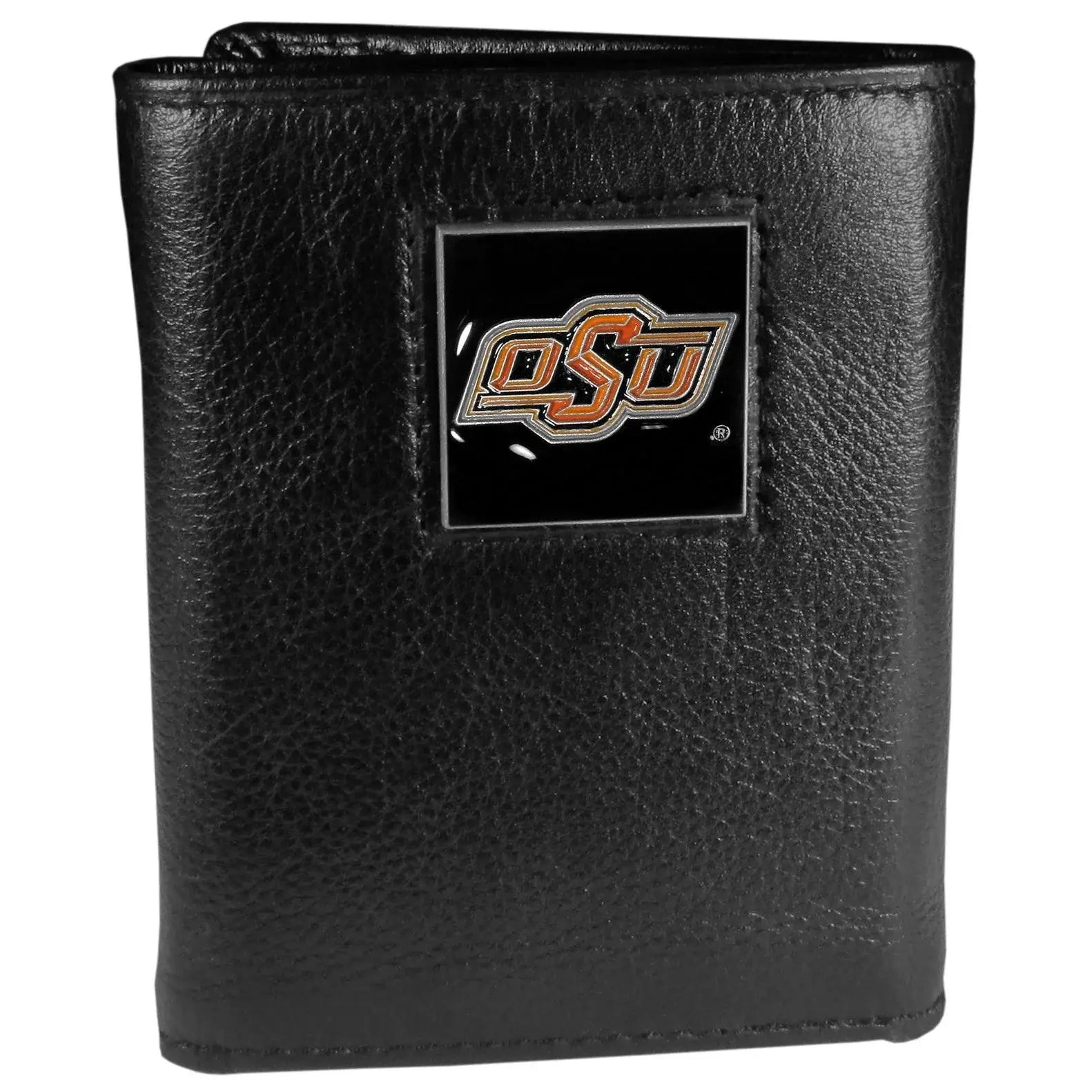 Oklahoma State Cowboys Deluxe Leather Tri-fold Wallet Packaged in Gift Box - Siskiyou Buckle - Flyclothing LLC