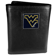 W. Virginia Mountaineers Deluxe Leather Tri-fold Wallet Packaged in Gift Box - Flyclothing LLC