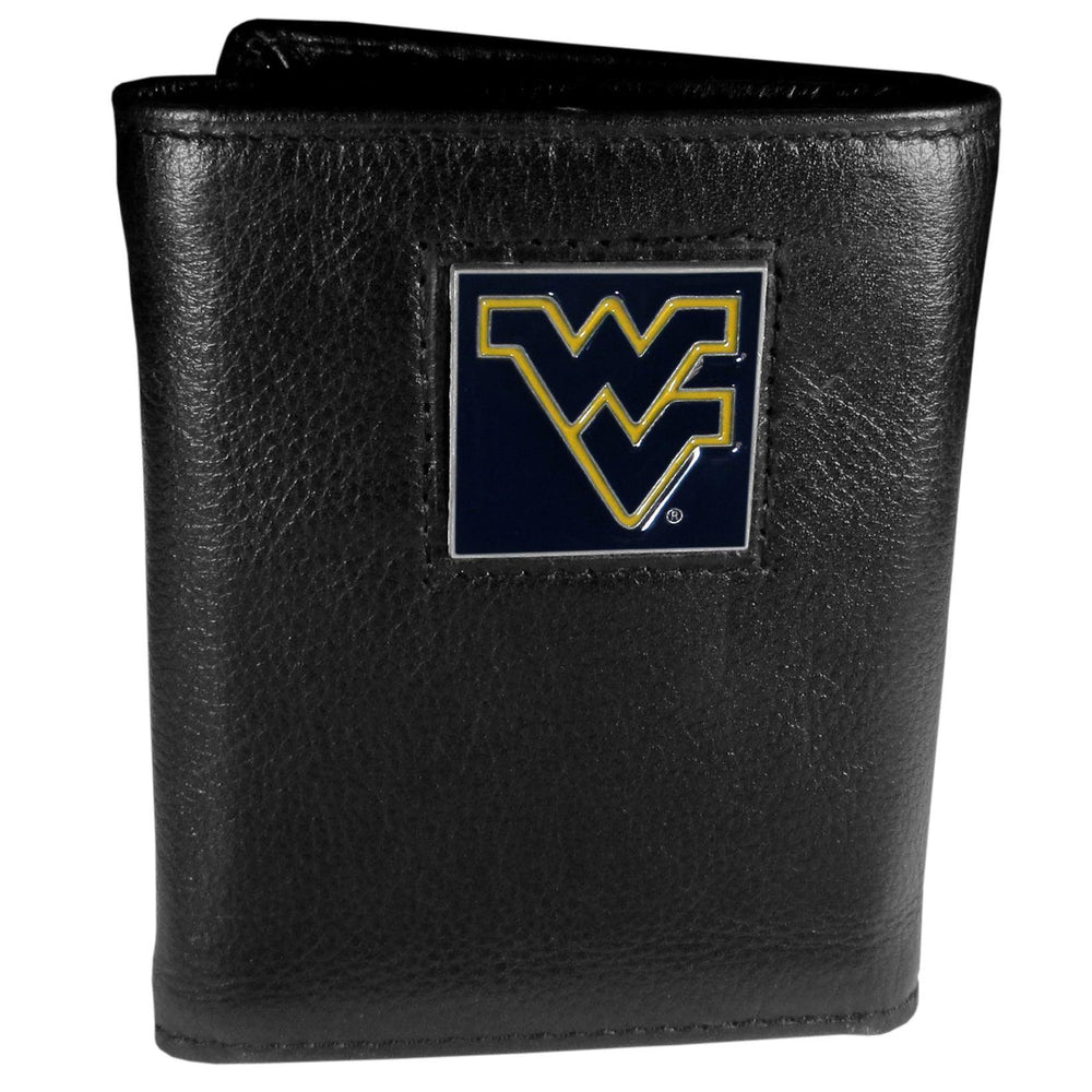 W. Virginia Mountaineers Deluxe Leather Tri-fold Wallet - Siskiyou Buckle