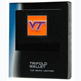 Virginia Tech Hokies Deluxe Leather Tri-fold Wallet - Siskiyou Buckle