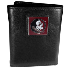 Florida St. Seminoles Deluxe Leather Tri-fold Wallet Packaged in Gift Box - Siskiyou Buckle