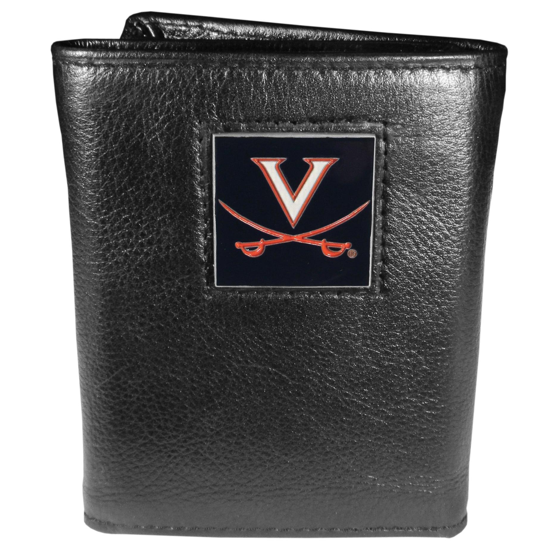 Virginia Cavaliers Deluxe Leather Tri-fold Wallet Packaged in Gift Box - Flyclothing LLC