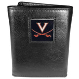 Virginia Cavaliers Deluxe Leather Tri-fold Wallet Packaged in Gift Box - Siskiyou Buckle