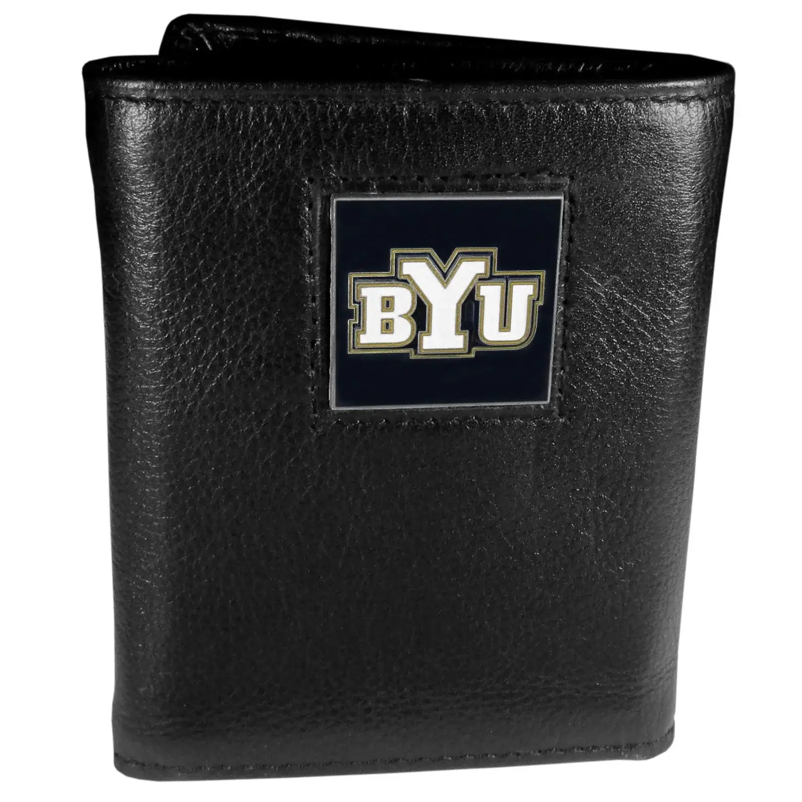 BYU Cougars Deluxe Leather Tri-fold Wallet Packaged in Gift Box - Siskiyou Buckle - Flyclothing LLC