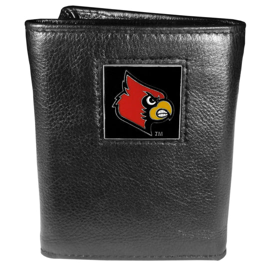 Louisville Cardinals Deluxe Leather Tri-fold Wallet - Siskiyou Buckle