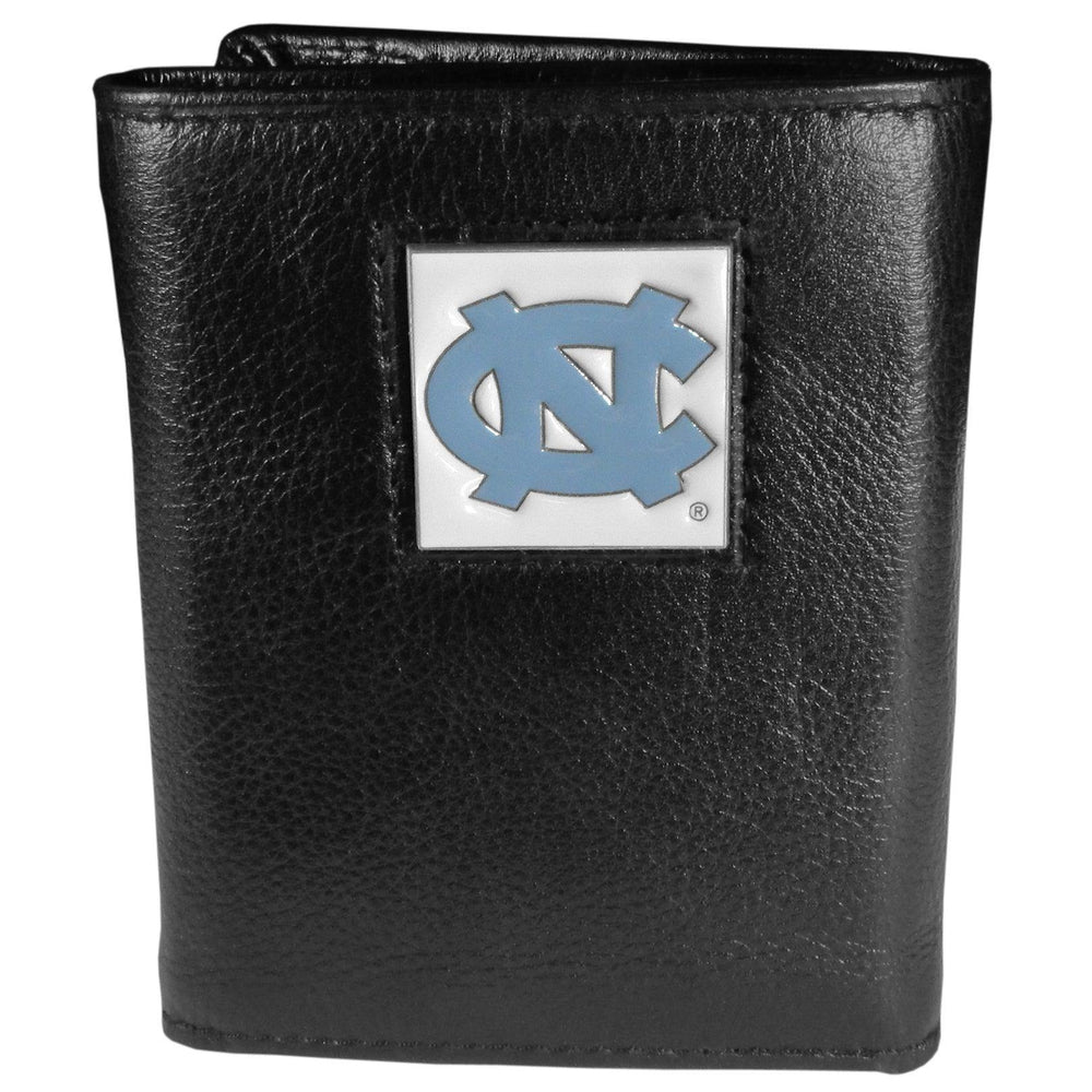 N. Carolina Tar Heels Deluxe Leather Tri-fold Wallet - Siskiyou Buckle