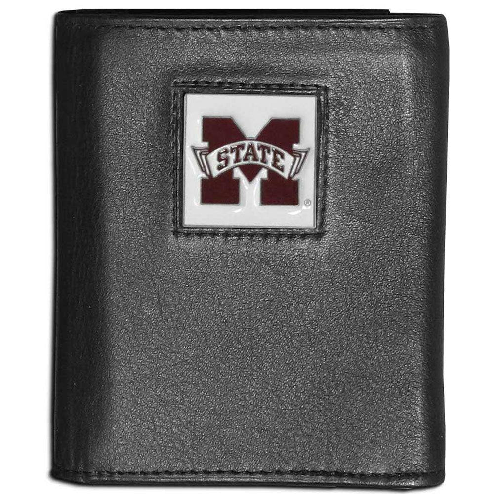 Mississippi St. Bulldogs Leather Tri-fold Wallet - Siskiyou Buckle