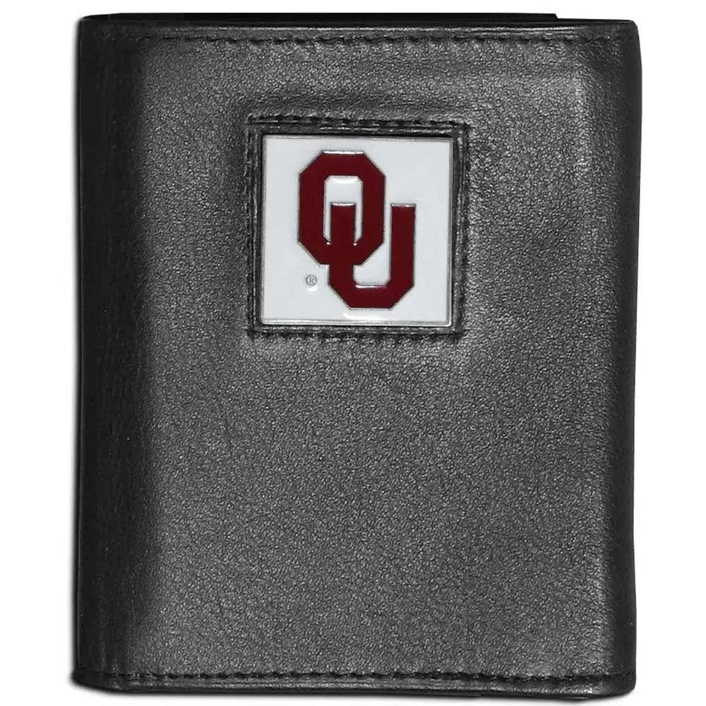 Oklahoma Sooners Leather Tri-fold Wallet - Siskiyou Buckle