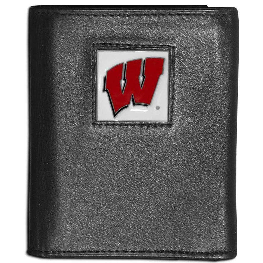 Wisconsin Badgers Leather Tri-fold Wallet - Siskiyou Buckle