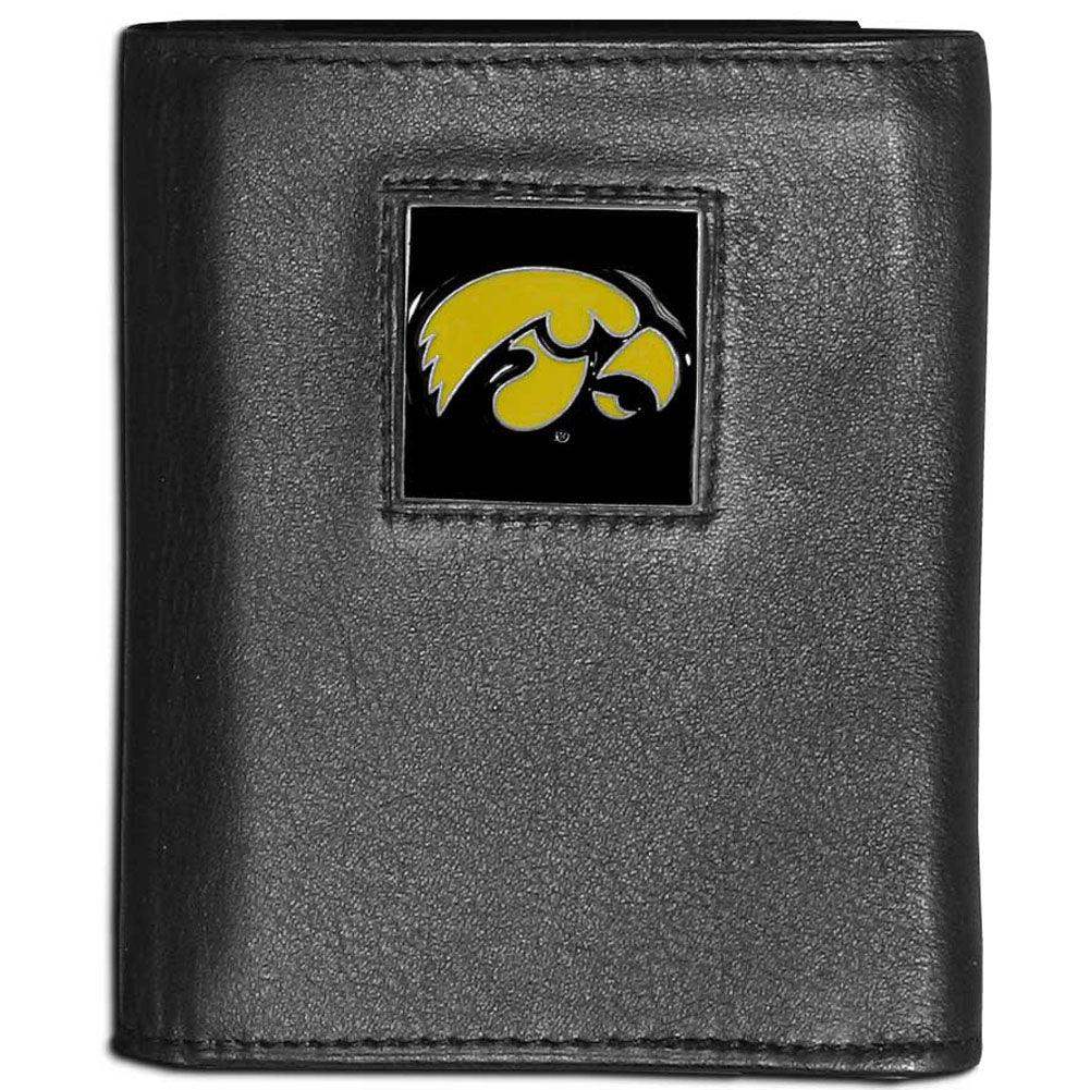 Iowa Hawkeyes Leather Tri-fold Wallet - Siskiyou Buckle - Flyclothing LLC