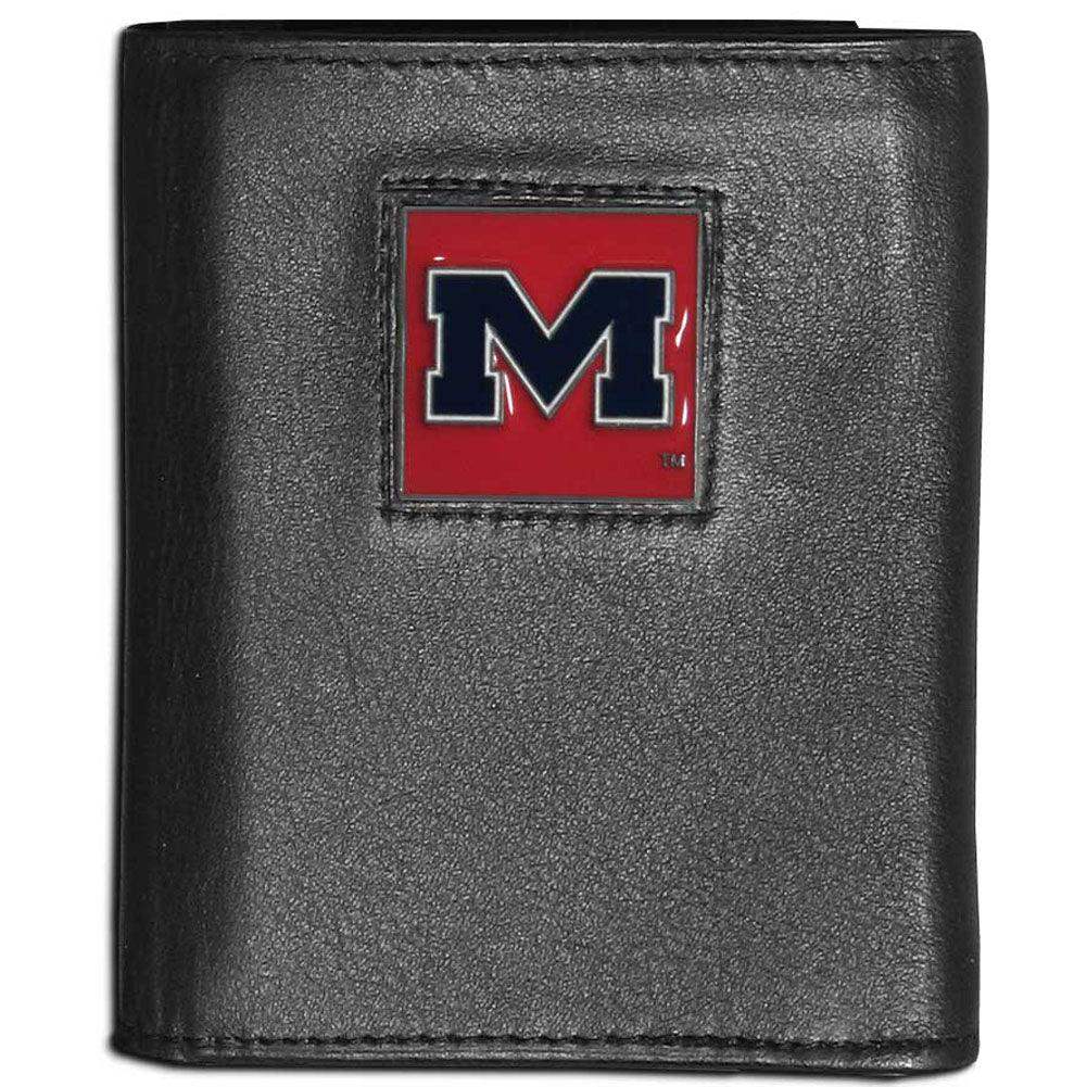 Mississippi Rebels Leather Tri-fold Wallet - Siskiyou Buckle - Flyclothing LLC