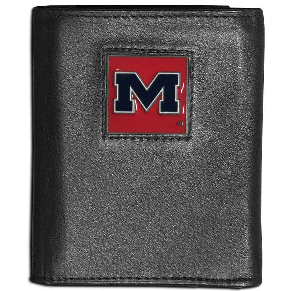 Mississippi Rebels Leather Tri-fold Wallet - Siskiyou Buckle