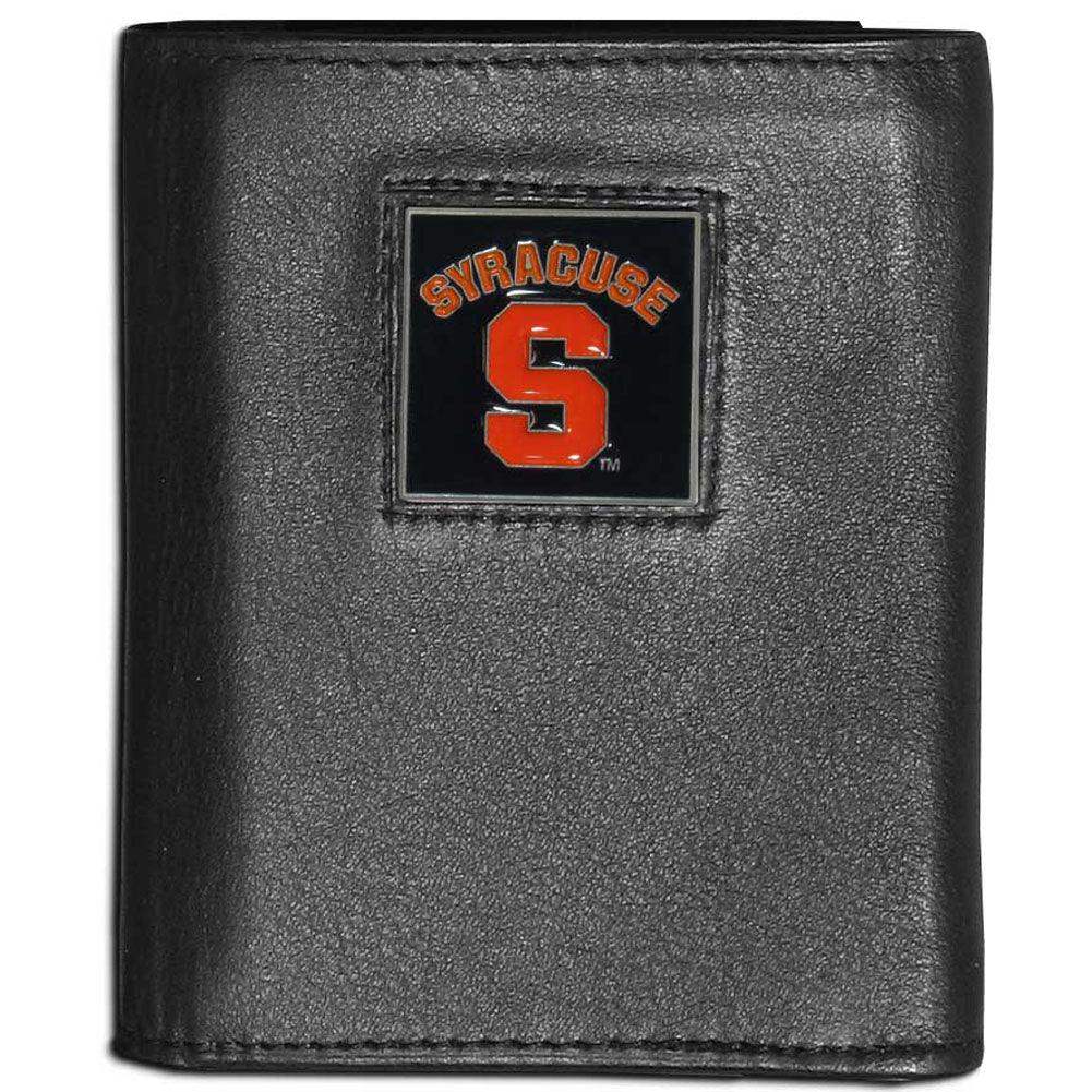 Syracuse Orange Leather Tri-fold Wallet - Siskiyou Buckle - Flyclothing LLC