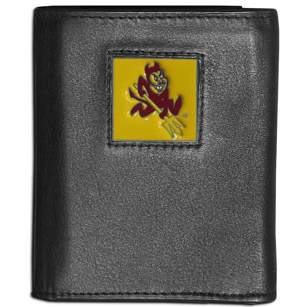 Arizona St. Sun Devils Leather Tri-fold Wallet - Siskiyou Buckle