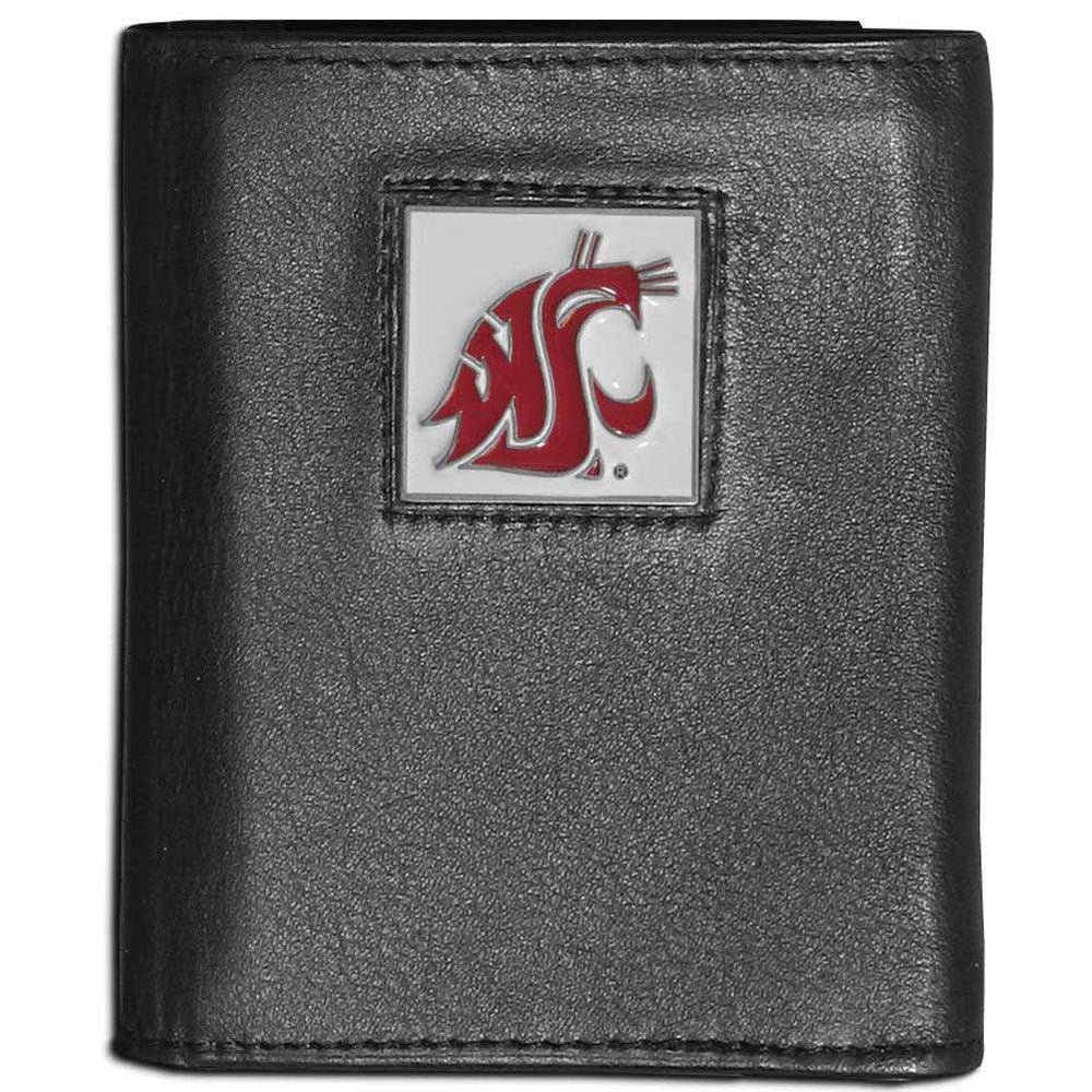 Washington St. Cougars Leather Tri-fold Wallet - Siskiyou Buckle