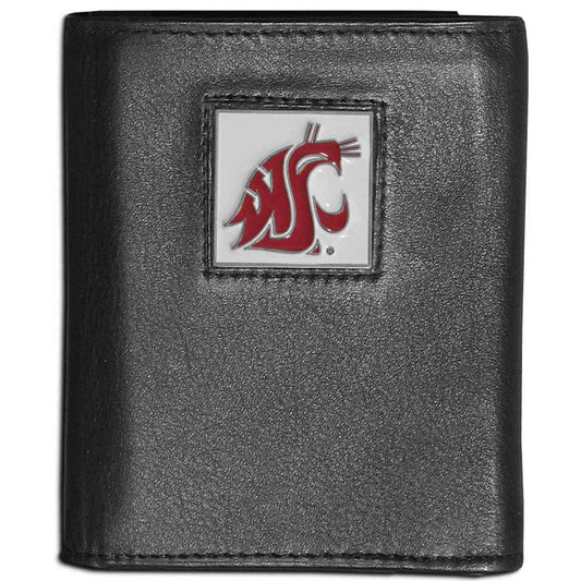 Washington St. Cougars Leather Tri-fold Wallet - Flyclothing LLC