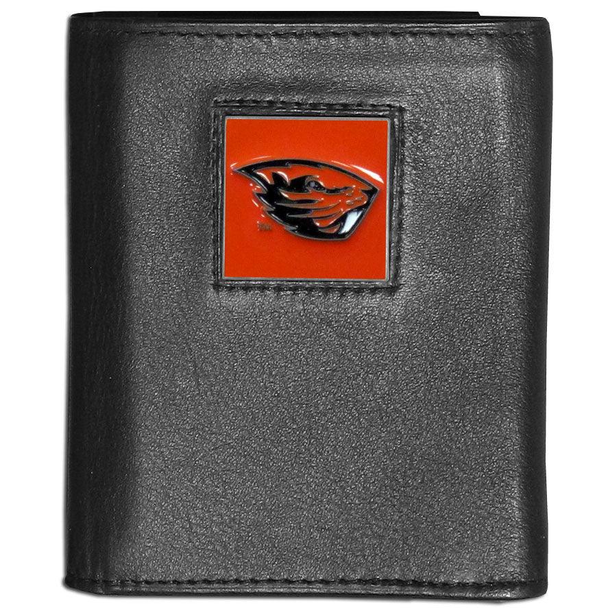 Oregon St. Beavers Leather Tri-fold Wallet - Flyclothing LLC