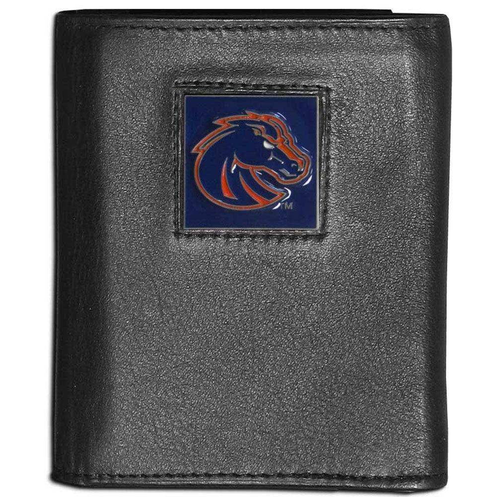 Boise St. Broncos Leather Tri-fold Wallet - Siskiyou Buckle - Flyclothing LLC