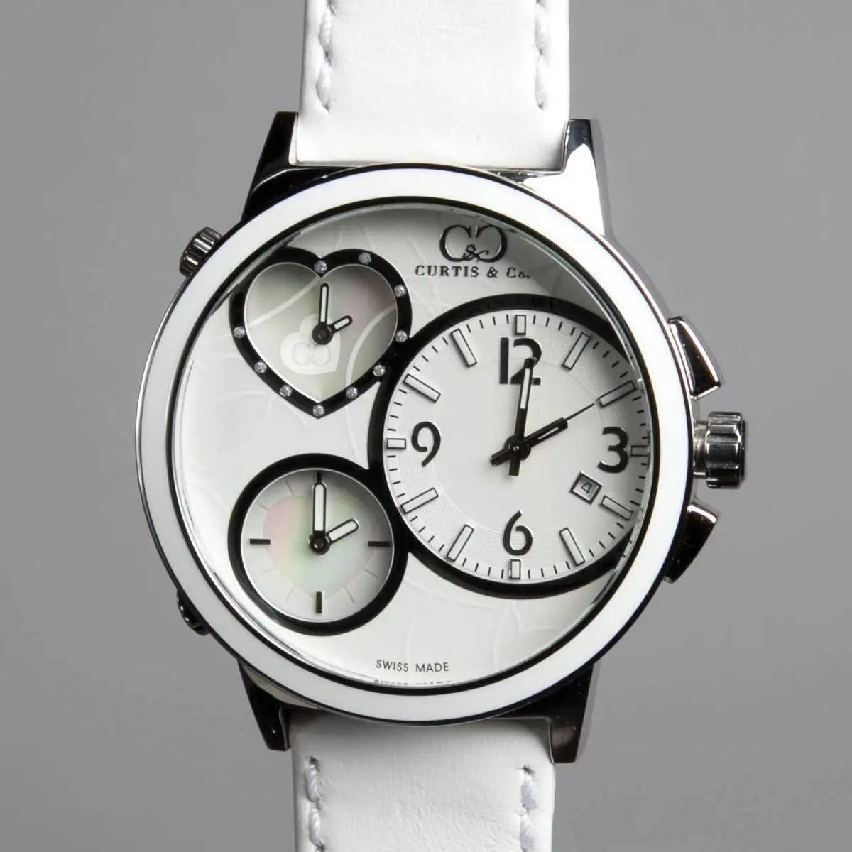 Curtis & Co BIG TIME LOVE (50mm) WHITE DIAL / STAINLESS STEEL CASE Watch - Curtis and Co Watches