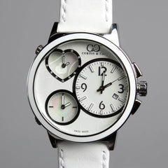 Curtis & Co BIG TIME LOVE (50mm) WHITE DIAL / STAINLESS STEEL CASE Watch - Flyclothing LLC