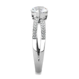 Alamode High polished (no plating) Stainless Steel Ring with AAA Grade CZ in Clear - Alamode - Flyclothing LLC