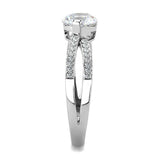 Alamode High polished (no plating) Stainless Steel Ring with AAA Grade CZ in Clear - Alamode - Flyclothing LLC