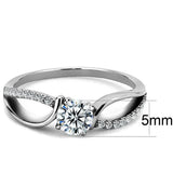 Alamode High polished (no plating) Stainless Steel Ring with AAA Grade CZ in Clear - Alamode - Flyclothing LLC