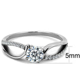 Alamode High polished (no plating) Stainless Steel Ring with AAA Grade CZ in Clear - Alamode - Flyclothing LLC
