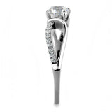 Alamode High polished (no plating) Stainless Steel Ring with AAA Grade CZ in Clear - Alamode - Flyclothing LLC