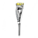 Alamode High polished (no plating) Stainless Steel Ring with AAA Grade CZ in Topaz - Alamode - Flyclothing LLC