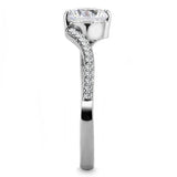 Alamode High polished (no plating) Stainless Steel Ring with AAA Grade CZ in Clear - Alamode - Flyclothing LLC