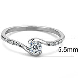 Alamode High polished (no plating) Stainless Steel Ring with AAA Grade CZ in Clear - Alamode - Flyclothing LLC