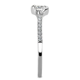 Alamode High polished (no plating) Stainless Steel Ring with AAA Grade CZ in Clear - Alamode