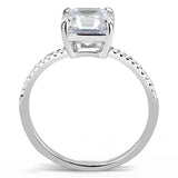 Alamode High polished (no plating) Stainless Steel Ring with Cubic in Clear - Alamode - Flyclothing LLC