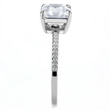 Alamode High polished (no plating) Stainless Steel Ring with Cubic in Clear - Alamode - Flyclothing LLC