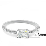 Alamode High polished (no plating) Stainless Steel Ring with Cubic in Clear - Alamode - Flyclothing LLC