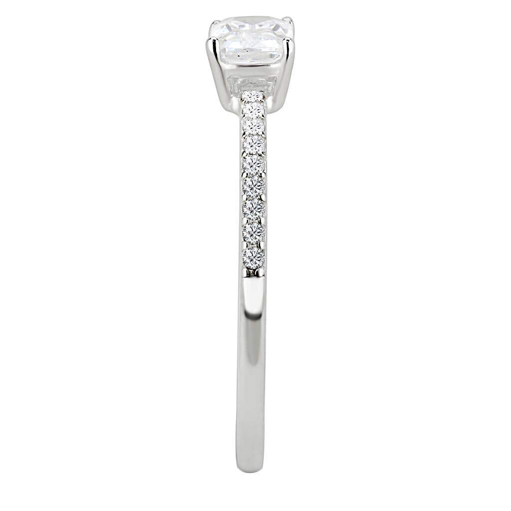 Alamode High polished (no plating) Stainless Steel Ring with Cubic in Clear - Alamode - Flyclothing LLC