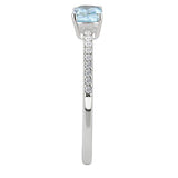Alamode High polished (no plating) Stainless Steel Ring with AAA Grade CZ in Sea Blue - Alamode - Flyclothing LLC