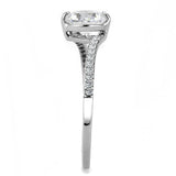 Alamode High polished (no plating) Stainless Steel Ring with AAA Grade CZ in Clear - Alamode
