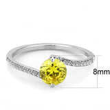 Alamode High polished (no plating) Stainless Steel Ring with AAA Grade CZ in Topaz - Alamode - Flyclothing LLC