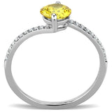 Alamode High polished (no plating) Stainless Steel Ring with AAA Grade CZ in Topaz - Alamode - Flyclothing LLC
