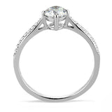 Alamode High polished (no plating) Stainless Steel Ring with AAA Grade CZ in Clear - Alamode - Flyclothing LLC