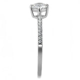 Alamode High polished (no plating) Stainless Steel Ring with AAA Grade CZ in Clear - Alamode - Flyclothing LLC