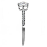 Alamode High polished (no plating) Stainless Steel Ring with AAA Grade CZ in Clear - Alamode - Flyclothing LLC