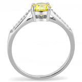 Alamode High polished (no plating) Stainless Steel Ring with AAA Grade CZ in Topaz - Alamode - Flyclothing LLC